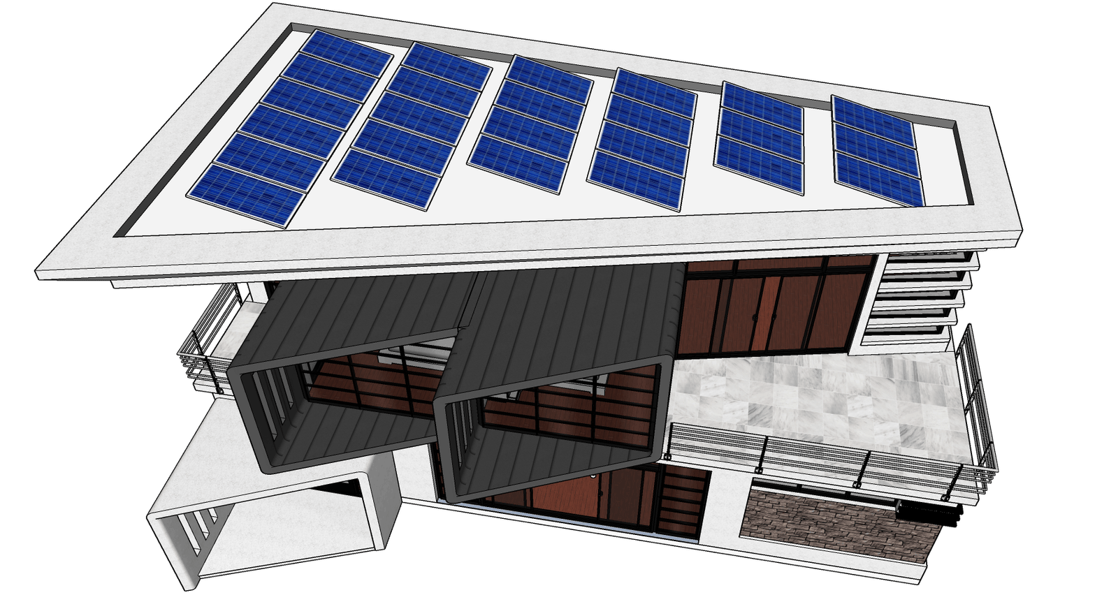 3D Model Sun Shadow Analysis on Rooftop